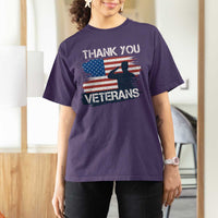 Thank You Veterans T Shirt For Women Never Forget Veterans Military Appreciation US Flag - Wonder Print Shop