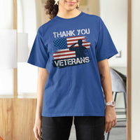 Thank You Veterans T Shirt For Women Never Forget Veterans Military Appreciation US Flag - Wonder Print Shop