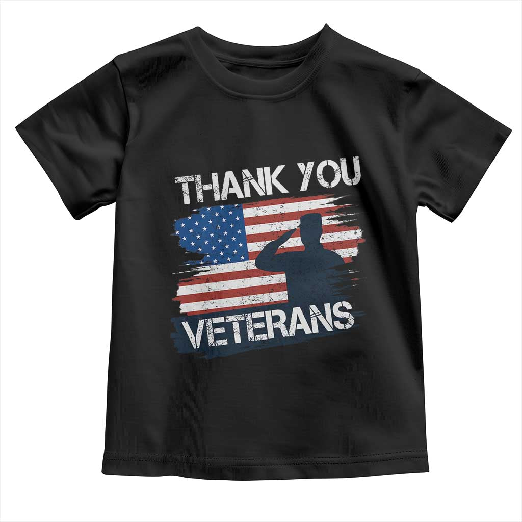 Thank You Veterans Toddler T Shirt Never Forget Veterans Military Appreciation US Flag - Wonder Print Shop