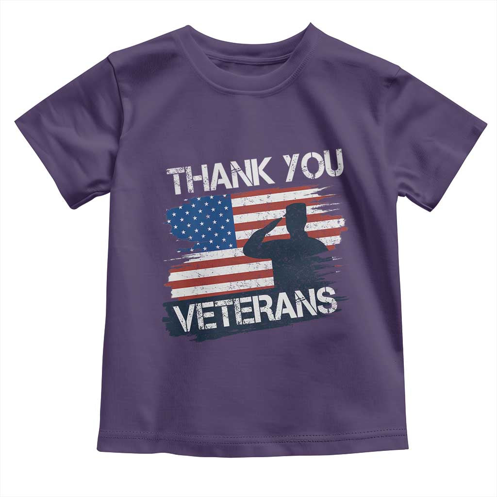 Thank You Veterans Toddler T Shirt Never Forget Veterans Military Appreciation US Flag - Wonder Print Shop