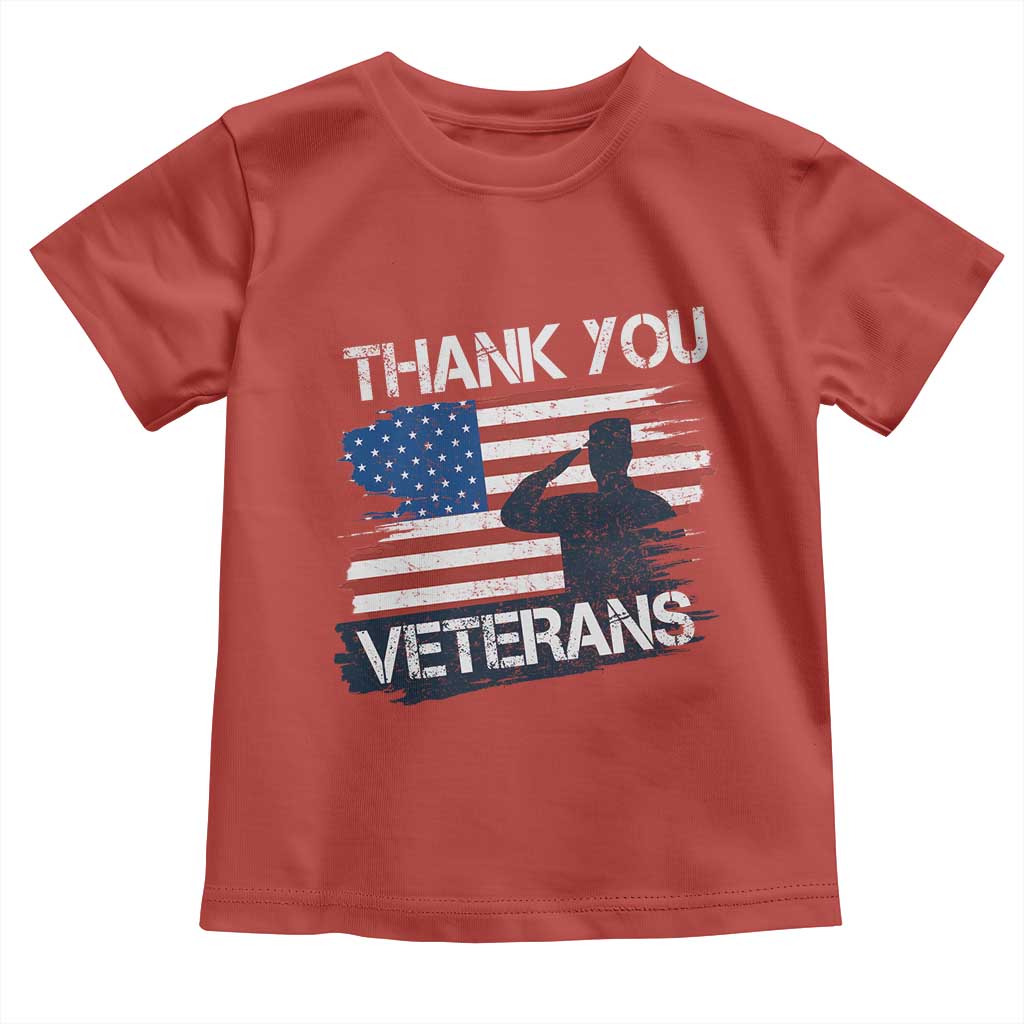 Thank You Veterans Toddler T Shirt Never Forget Veterans Military Appreciation US Flag - Wonder Print Shop