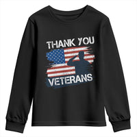 Thank You Veterans Youth Sweatshirt Never Forget Veterans Military Appreciation US Flag - Wonder Print Shop