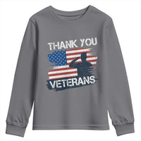 Thank You Veterans Youth Sweatshirt Never Forget Veterans Military Appreciation US Flag - Wonder Print Shop