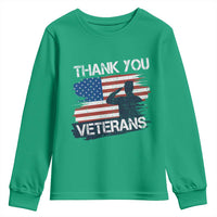 Thank You Veterans Youth Sweatshirt Never Forget Veterans Military Appreciation US Flag - Wonder Print Shop