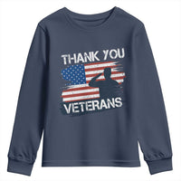 Thank You Veterans Youth Sweatshirt Never Forget Veterans Military Appreciation US Flag - Wonder Print Shop