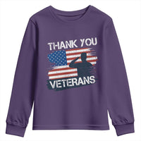 Thank You Veterans Youth Sweatshirt Never Forget Veterans Military Appreciation US Flag - Wonder Print Shop