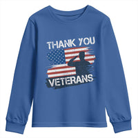 Thank You Veterans Youth Sweatshirt Never Forget Veterans Military Appreciation US Flag - Wonder Print Shop