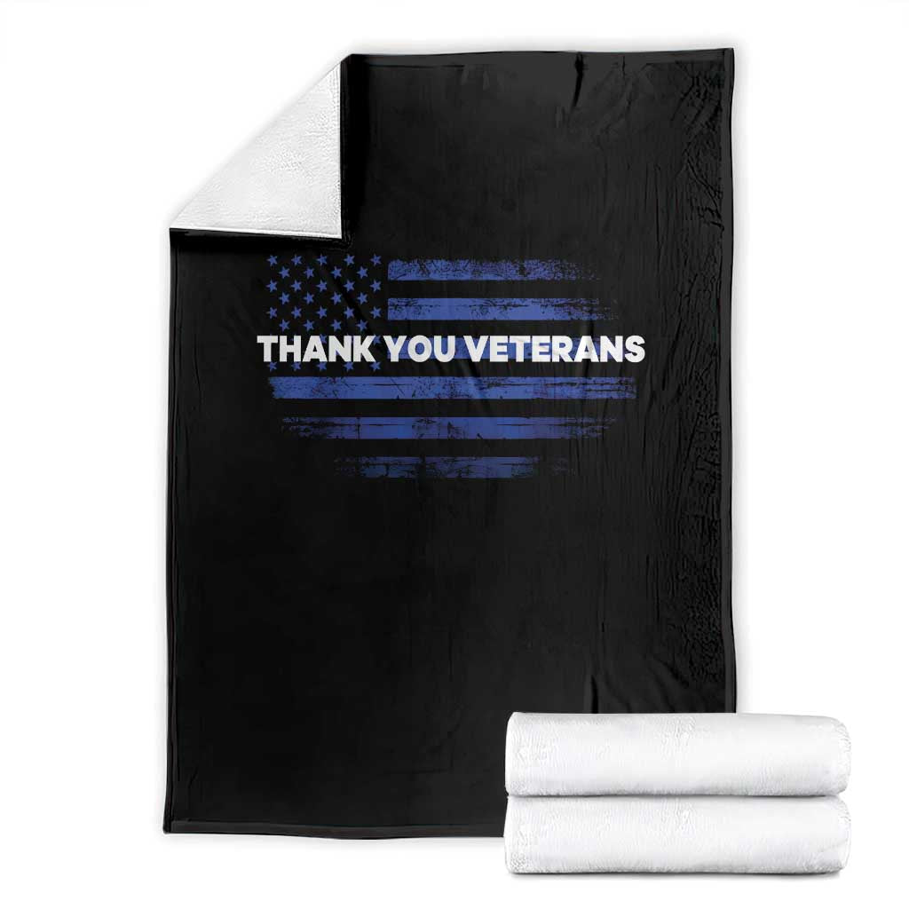 Thank You Veterans Throw Blanket Never Forget Veterans Day Grunge American Flag - Wonder Print Shop