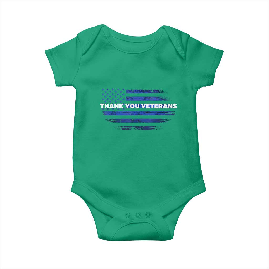 Thank You Veterans Baby Onesie Never Forget Veterans Day Grunge American Flag - Wonder Print Shop