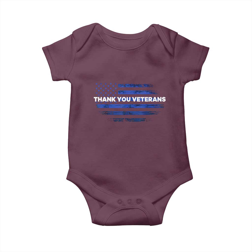 Thank You Veterans Baby Onesie Never Forget Veterans Day Grunge American Flag - Wonder Print Shop