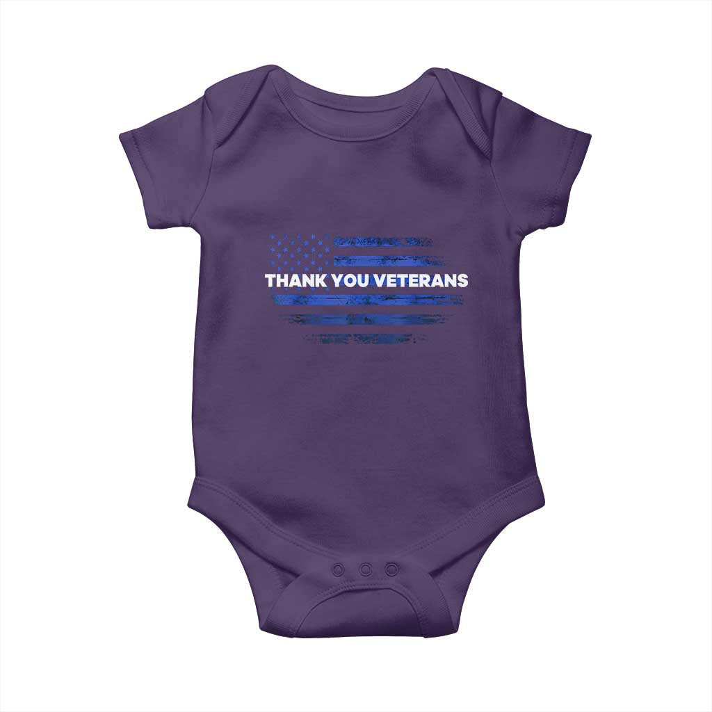 Thank You Veterans Baby Onesie Never Forget Veterans Day Grunge American Flag - Wonder Print Shop