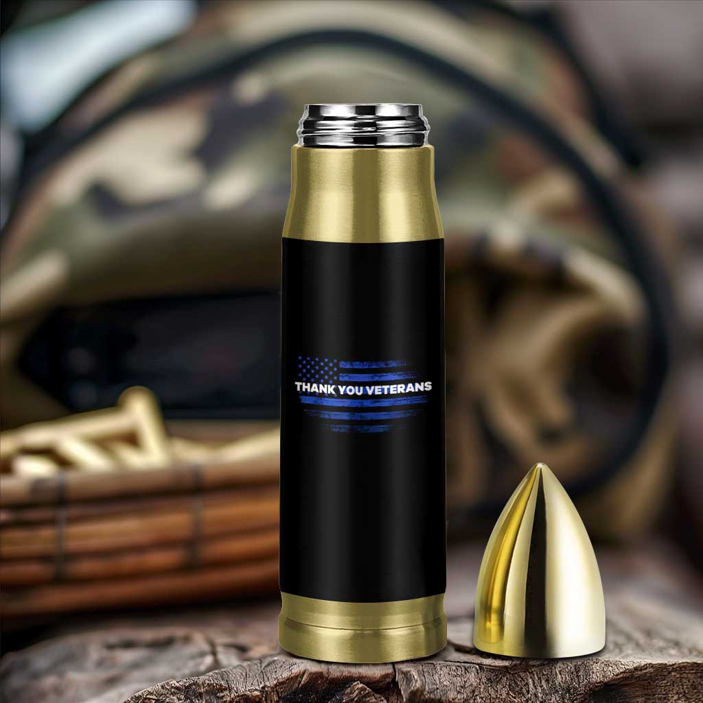 Thank You Veterans Bullet Tumbler Never Forget Veterans Day Grunge American Flag - Wonder Print Shop