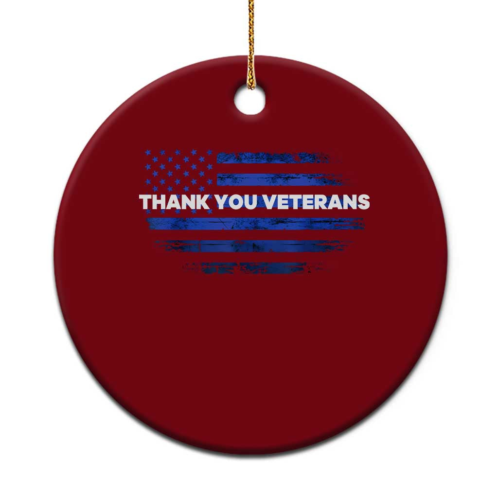 Thank You Veterans Ceramic Ornament Never Forget Veterans Day Grunge American Flag - Wonder Print Shop