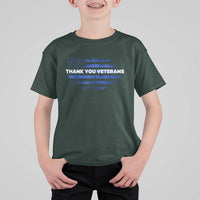 Thank You Veterans T Shirt For Kid Never Forget Veterans Day Grunge American Flag - Wonder Print Shop