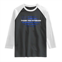 Thank You Veterans Raglan Shirt Never Forget Veterans Day Grunge American Flag - Wonder Print Shop
