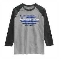 Thank You Veterans Raglan Shirt Never Forget Veterans Day Grunge American Flag - Wonder Print Shop