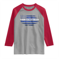 Thank You Veterans Raglan Shirt Never Forget Veterans Day Grunge American Flag - Wonder Print Shop