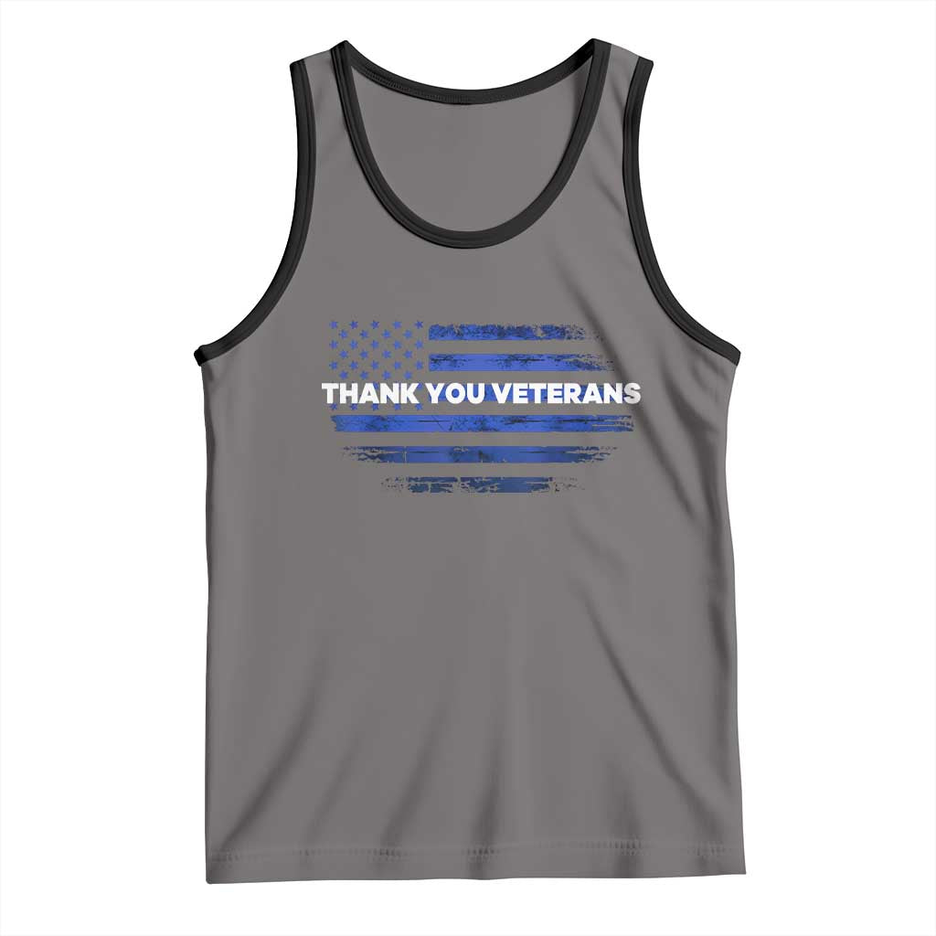 Thank You Veterans Tank Top Never Forget Veterans Day Grunge American Flag - Wonder Print Shop