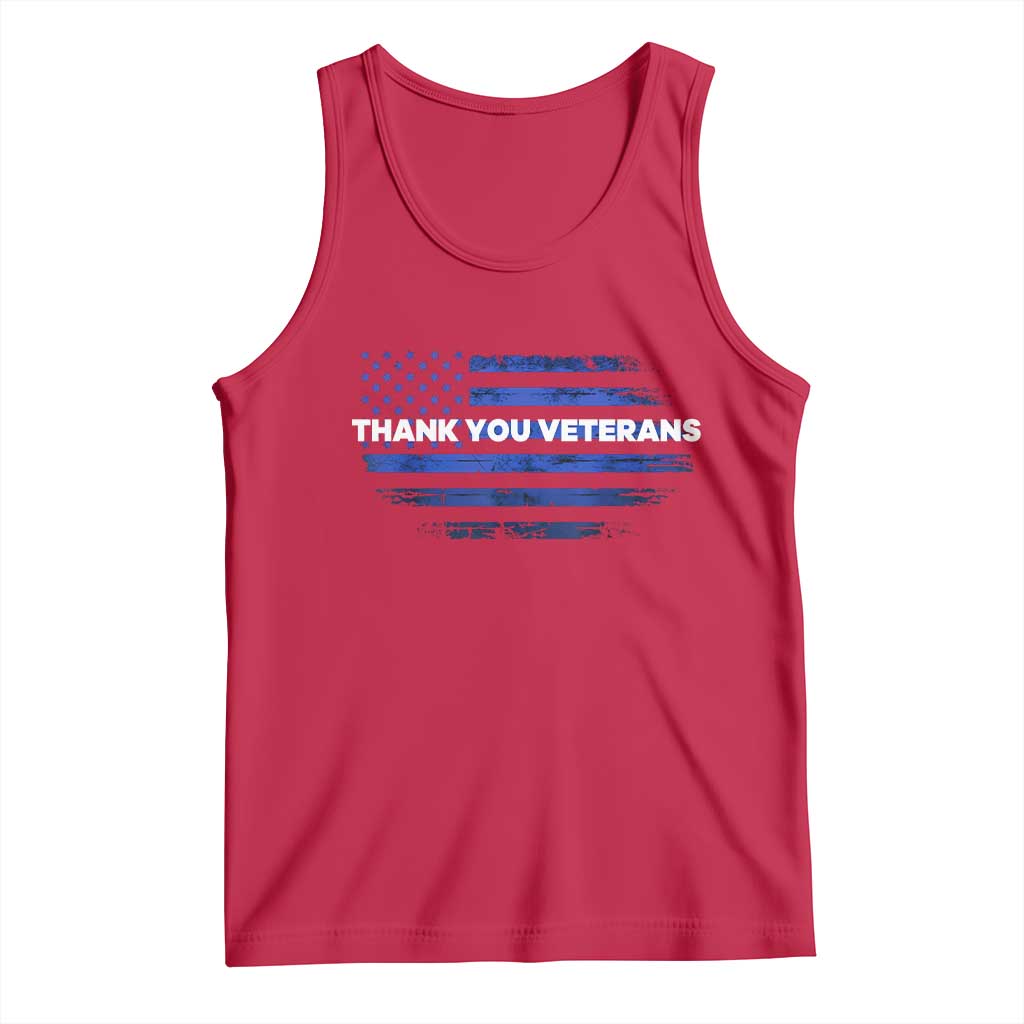 Thank You Veterans Tank Top Never Forget Veterans Day Grunge American Flag - Wonder Print Shop