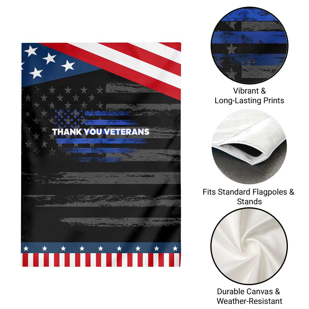 Thank You Veterans Garden Flag Never Forget Veterans Day Grunge American Flag