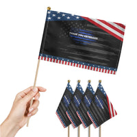 Thank You Veterans Patriotic Handheld Flag Never Forget Veterans Day Grunge American Flag