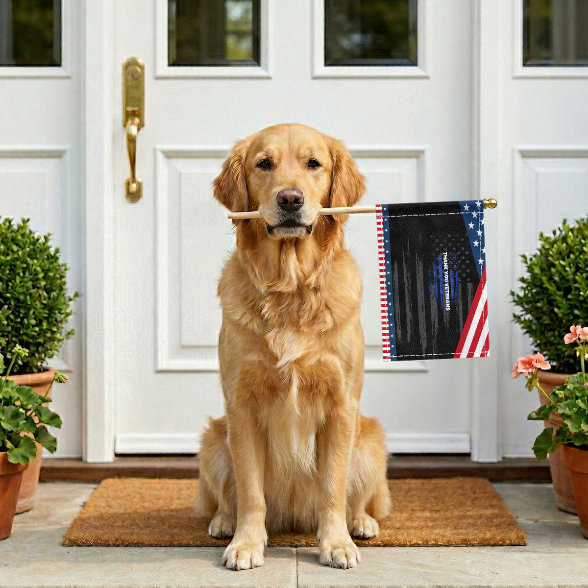 Thank You Veterans Patriotic Handheld Flag Never Forget Veterans Day Grunge American Flag
