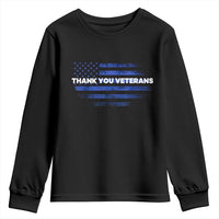 Thank You Veterans Youth Sweatshirt Never Forget Veterans Day Grunge American Flag - Wonder Print Shop