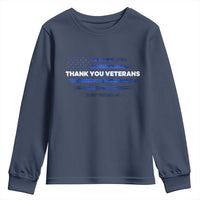 Thank You Veterans Youth Sweatshirt Never Forget Veterans Day Grunge American Flag - Wonder Print Shop