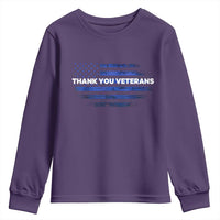 Thank You Veterans Youth Sweatshirt Never Forget Veterans Day Grunge American Flag - Wonder Print Shop
