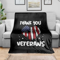 Thank You Veterans Throw Blanket Patriotic Veterans Day Grunge USA Flag Heart - Wonder Print Shop