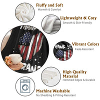 Thank You Veterans Throw Blanket Patriotic Veterans Day Grunge USA Flag Heart - Wonder Print Shop