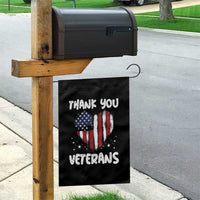 Thank You Veterans Garden Flag Patriotic Veterans Day Grunge USA Flag Heart - Wonder Print Shop