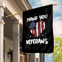 Thank You Veterans Garden Flag Patriotic Veterans Day Grunge USA Flag Heart - Wonder Print Shop