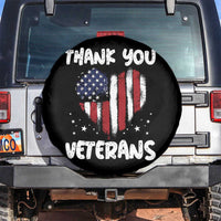Thank You Veterans Spare Tire Cover Patriotic Veterans Day Grunge USA Flag Heart - Wonder Print Shop
