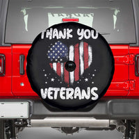 Thank You Veterans Spare Tire Cover Patriotic Veterans Day Grunge USA Flag Heart - Wonder Print Shop