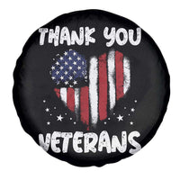 Thank You Veterans Spare Tire Cover Patriotic Veterans Day Grunge USA Flag Heart - Wonder Print Shop