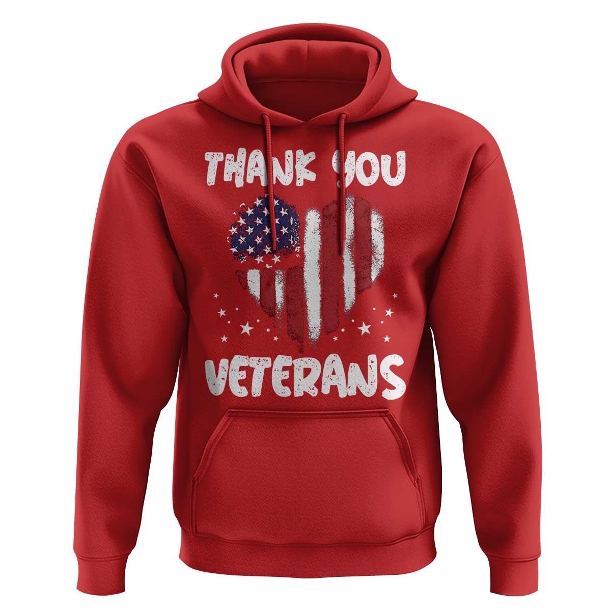 Thank You Veterans Hoodie Patriotic Veterans Day Grunge USA Flag Heart - Wonder Print Shop