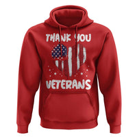 Thank You Veterans Hoodie Patriotic Veterans Day Grunge USA Flag Heart - Wonder Print Shop