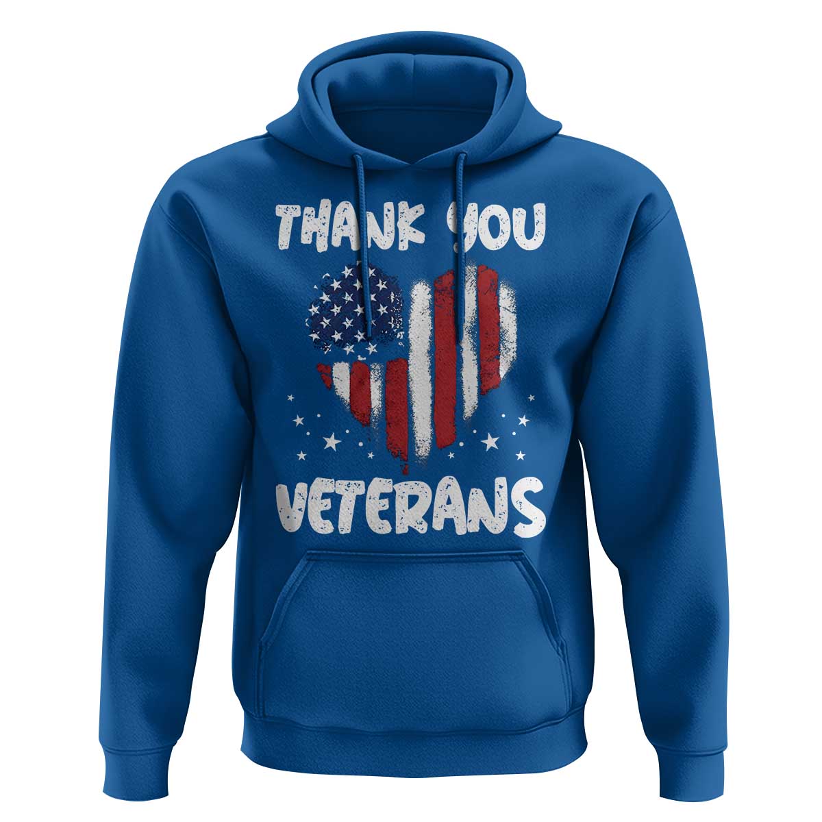 Thank You Veterans Hoodie Patriotic Veterans Day Grunge USA Flag Heart - Wonder Print Shop