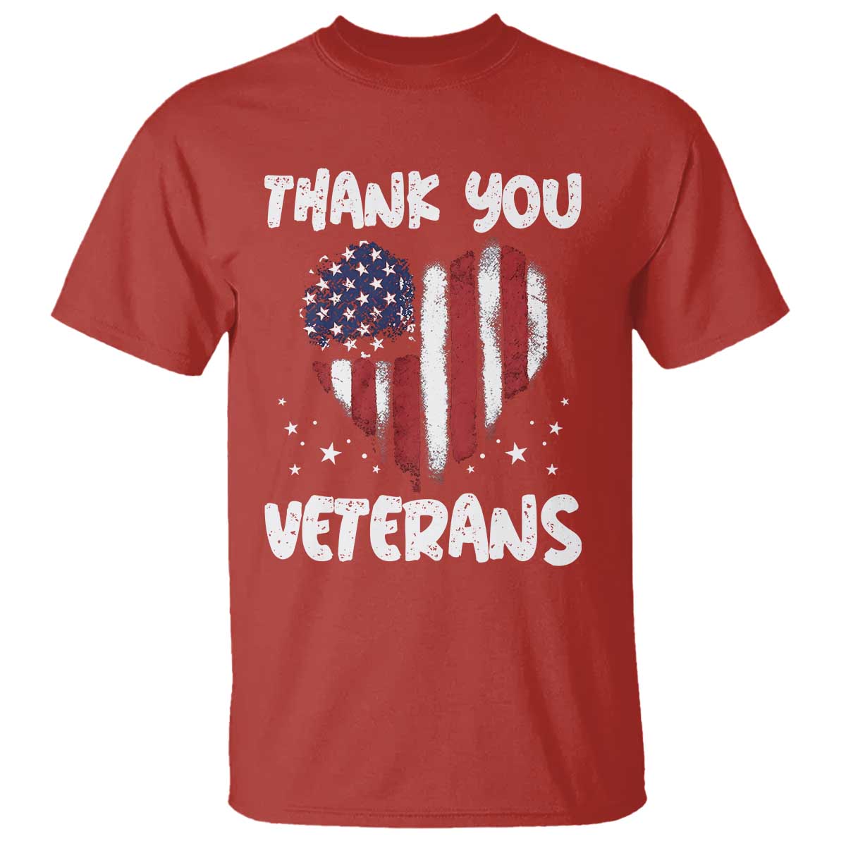 Thank You Veterans T Shirt Patriotic Veterans Day Grunge USA Flag Heart - Wonder Print Shop
