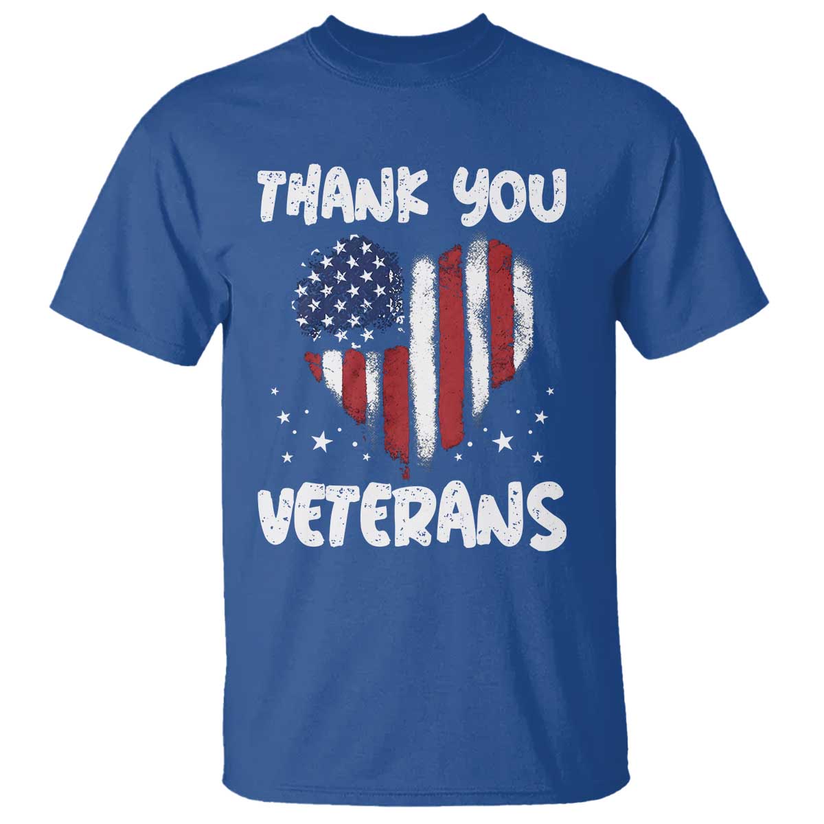 Thank You Veterans T Shirt Patriotic Veterans Day Grunge USA Flag Heart - Wonder Print Shop