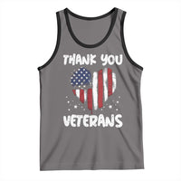 Thank You Veterans Tank Top Patriotic Veterans Day Grunge USA Flag Heart - Wonder Print Shop