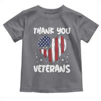 Thank You Veterans Toddler T Shirt Patriotic Veterans Day Grunge USA Flag Heart - Wonder Print Shop