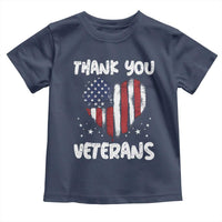 Thank You Veterans Toddler T Shirt Patriotic Veterans Day Grunge USA Flag Heart - Wonder Print Shop