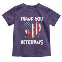 Thank You Veterans Toddler T Shirt Patriotic Veterans Day Grunge USA Flag Heart - Wonder Print Shop