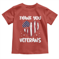 Thank You Veterans Toddler T Shirt Patriotic Veterans Day Grunge USA Flag Heart - Wonder Print Shop