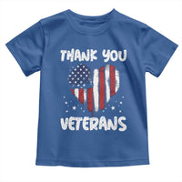 Thank You Veterans Toddler T Shirt Patriotic Veterans Day Grunge USA Flag Heart - Wonder Print Shop