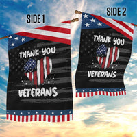 Thank You Veterans Garden Flag Patriotic Veterans Day Grunge USA Flag Heart