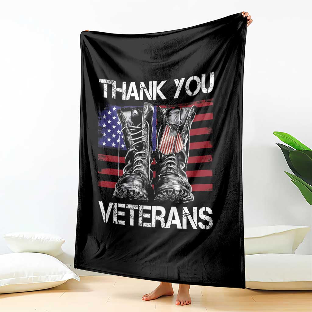 Thank You Veterans Throw Blanket American Flag Military Supportive Veterans Day - Wonder Print Shop