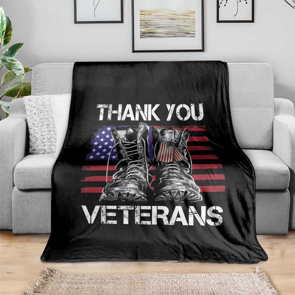 Thank You Veterans Throw Blanket American Flag Military Supportive Veterans Day - Wonder Print Shop